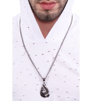Erkek Metalik Antrasit Lak Kaplama Ninja Baltası Simge Uçlu Kolye