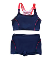 Endeep Kız Çocuk Şortlu Lacivert Yüzücü Bikini Takımı