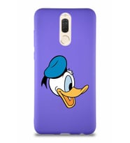 Huawei Mate 10 Lite Soft Premier Kapak Donald Duck-F Tasarımlı Silikon Kılıf - Mor (Şeffaf)
