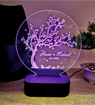 Sevgililer Günü, Yıl dönümü Ve Özel Günler İçin Kişiye Özel RGB LED Lamba – 16 Renkli İsimli Gece Lambası (Adaptörlü)
