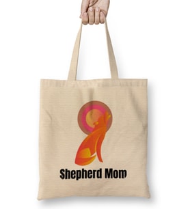 Retro German Shepherd Mom Gift Dog Mother Pet Mama Bez Çanta Uzun Saplı