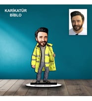 KİŞİYE ÖZEL ERKEK İTFAİYECİ TASARIMLI KARİKATÜR BİBLO B60