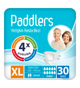Paddlers Yetişkin Hasta Bantlı Bez X-Large 30 Adet – Sızdırmaz, Yüksek Emici