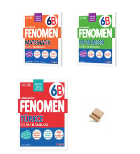 Fenomen 6. Sınıf Maarif 6B Matematik Fen ve Türkçe 3lü Set Soru Bankası + Telefon Standı