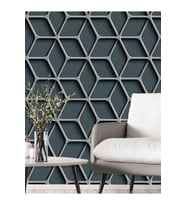 Dreamwall 3D Geometrik Şekil Desenli Silinebilir Tekstil Duvar Kağıdı (Çok Renkli)