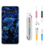 TCL 10L 10 Plus 10SE 20E 20SE 30SE L7 Kılıf Kablo Koruma Spiral Silikon Blue Foid 1628