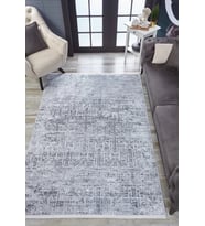 Dijital Kaymaz Yıkanabilir Gri Minimalist Salon Halısı Mutfak Halısı Koridor Halısı Yolluk HLN1777