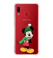 Samsung Galaxy A20  Köşe Korumalı Antişok Kapak Mickey Mouse Tasarımlı Şeffaf  Kılıf