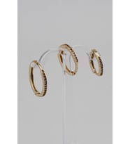 Zirkon Üçlü Gold Mini Halka Küpe Seti