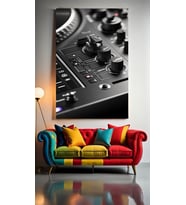 DJ TURNTABLE Ev Duvar Salon Güzellik Salonu Ofis Dükkan Dekarasyon kanvas tablo (Çok Renkli)