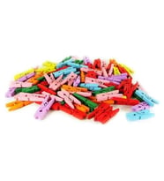 100'lü Renkli Ahşap Mandal 2.5cm (12'li Paket-1200 Adet)