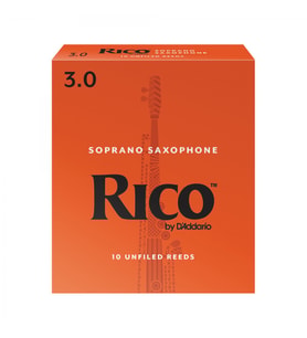 D'Addario RIA1030 Rico Orange Box Soprano Saksafon Kamışı No: 3.0 (Orta Seviye/Eğitim) - 10'lu Paket  Orta Sertlik, Net Artikülasyon ve Kararlı Ton