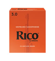D'Addario RIA1030 Rico Orange Box Soprano Saksafon Kamışı No: 3.0 (Orta Seviye/Eğitim) - 10'lu Paket  Orta Sertlik, Net Artikülasyon ve Kararlı Ton