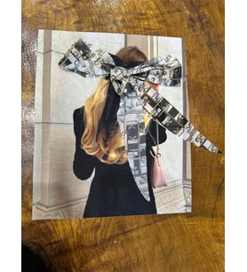 3 BOYUTLU FİYONK KURDELE TOKALI KIZ ARMA DİKİŞ APLİKE 23X19 CM