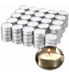 100 Lü Tea Light Mum Beyaz Tealight Mum Parti Mum