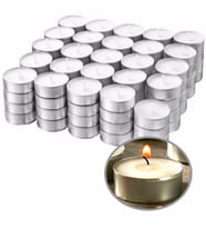 100 Lü Tea Light Mum Beyaz Tealight Mum Parti Mum