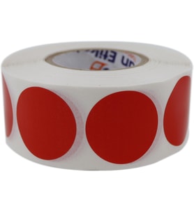 Opak Daire İşaretleme Etiketi Rulo Etiket, 30mm x 30mm Çap 1000 Adet, Yuvarlak Renkli Zemin Baskılı Kontrol Etiketi, Endüstriyel ve Masaüstü Barkod yazıcılar ile uyumludur. (Kırmızı)