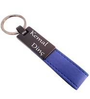 Lacivert Deri Metal Anahtarlık