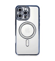 İphone 16 Pro Max Kılıf Joke Simli Magneticsafe Kılıf - Lacivert