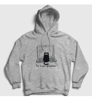 Presmono Unisex Gri Cat Purrgrammer Developer Yazılımcı Kapüşonlu Sweatshirt 331487tt (Gri)