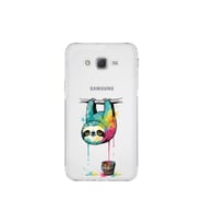 Samsung Galaxy J7 ile Uyumlu Splash Tembel Hayvan Tasarımlı Şeffaf Silikon Kılıf