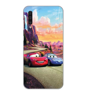 Samsung Galaxy A70 Uyumlu Şimşek Mcqueen Tasarımlı Şeffaf Telefon Kılıfı