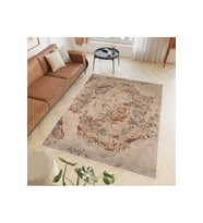Rovigo Home Dijital Baskı Yıkanabilir Kaymaz Taban Salon Halısı RVG0623 (Kahverengi)