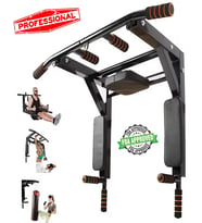 3in1 Büyük Duvara Monte Duvar Barfiks Dips Pull-up Biceps Spor Egzersiz Barfix Aleti Fitness Barı (Siyah)