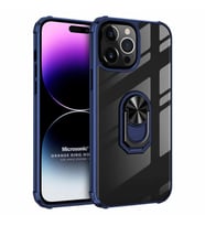 Microsonic Apple iPhone 14 Pro Max Kılıf Grande Clear Ring Holder Lacivert