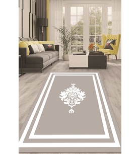 Dijital Kaymaz Taban Yıkanabilir Modern Renkli Salon Halısı Mutfak Halısı Yolluk ND-HT-814 (Gri)
