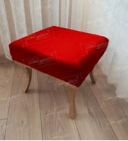Ayak Ucu Kapı Önü Antre Düz Bench Puf Gold Ayak (Kırmızı)
