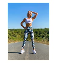 Kamuflaj Desen Ekstra Yüksek Bel Spor Tayt
