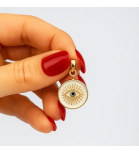 Rose Nazar Enerjili Yuvarlak Kolye Ucu / Charm – 3 cm