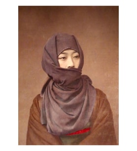 Kış Kostümlü Kız, Meiji Dönemi, Japonya Tablo Ahşap Poster Dekoratif