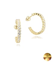 18k Serie Oro Gösterişli Tamtur Halka Kadın Gümüş Küpe 23 MM (Altın)