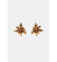 Gold Çiçek Formlu Statement Küpe – Luxury Kadın Küpe