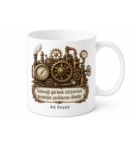 Steampunk Buhar Makinesi Mekanik Dişli Çark Kupa Bardak Hediye