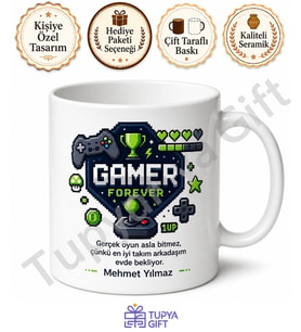 Gamer Baba Yazılı Oyun Temalı Kupa Bardak Babalar Günü Hediyesi