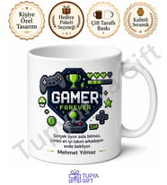 Gamer Baba Yazılı Oyun Temalı Kupa Bardak Babalar Günü Hediyesi