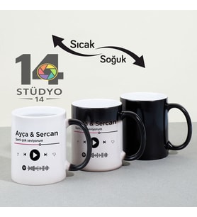 Stüdyo 14 Kişiye Özel Spotify Barkodlu isim ve fotoğraf alanlı Kupa ( Sevgiliye Arkadaşa Hediye )