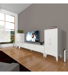 Decoraktiv Eko ON2 Mdf Std Gold Tv Ünitesi Tv Sehpası (Beyaz)