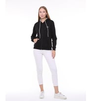 Backpacker Kadın Sweatshirt Kapüşonlu Fermuarlı Siyah