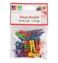Südor Ahşap Mandal Büyük 3,5 Cm. Renkli 25Li Bs130