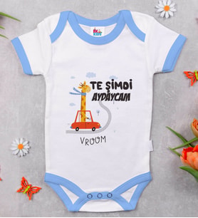 BK Kids Te Şimdi Tasarımlı Mavi Bebek Body Zıbın-1