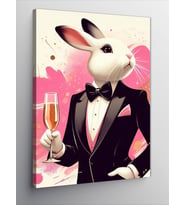 Kanvas Tablo Tuxedo Giyen Tavşan