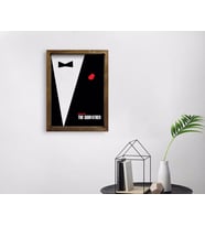 BK Home İsme Özel Godfather Baba Tasarımlı Doğal Masif Ahşap Çerçeveli Tablo 45x65cm-12