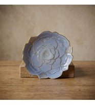 GÜRAL PORSELEN Rose Premium El Dekoru Dekoratif Porselen Tabak 21 cm Mavi