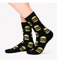 Siyah Hamburger Desenli Tenis Çorap