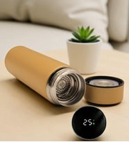 DERECELİ TERMOS PASLANMAZ ÇELİK 500 ML - GOLD