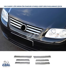 VW Caddy LIFE Krom Ön Panjur 6 prç. 2007-2010 Arası P.Çelik